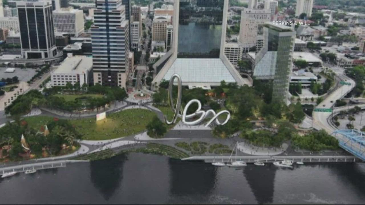 Looking toward the 44-story high rise coming to Jacksonville Landing site