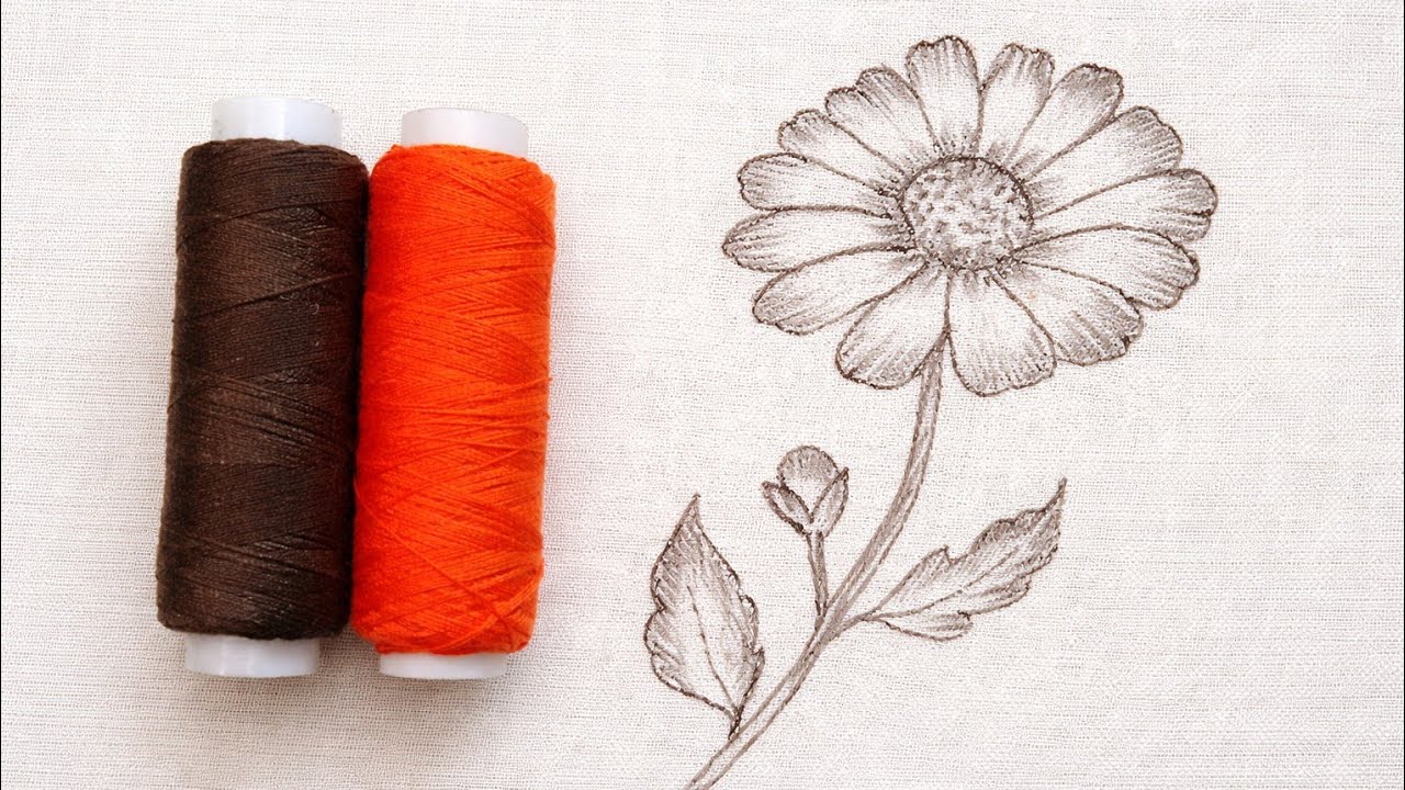 Simple Flower Hand Embroidery for Beginners#embroidery #flowers 