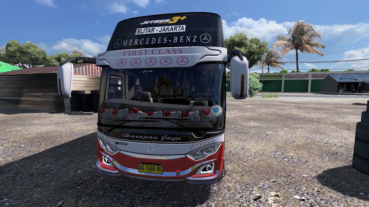 ETS2 MOD BUS HARAPAN JAYA ADIPUTRO JETBUS 3+ SHD VALENT ALIF / MAP PKU PRO V