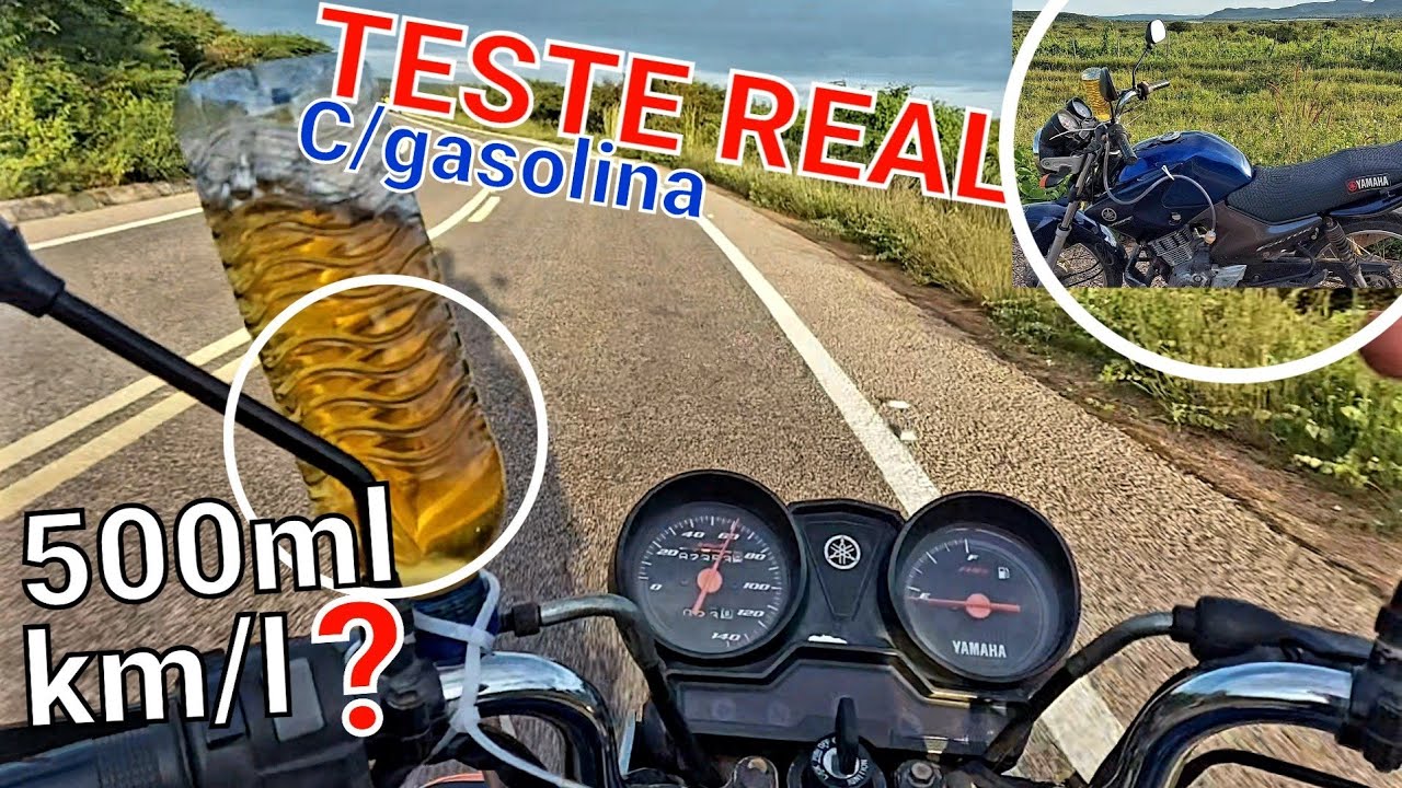 Quantos km a YBR Factor 125 faz com 1 litro de gasolina? Teste Real