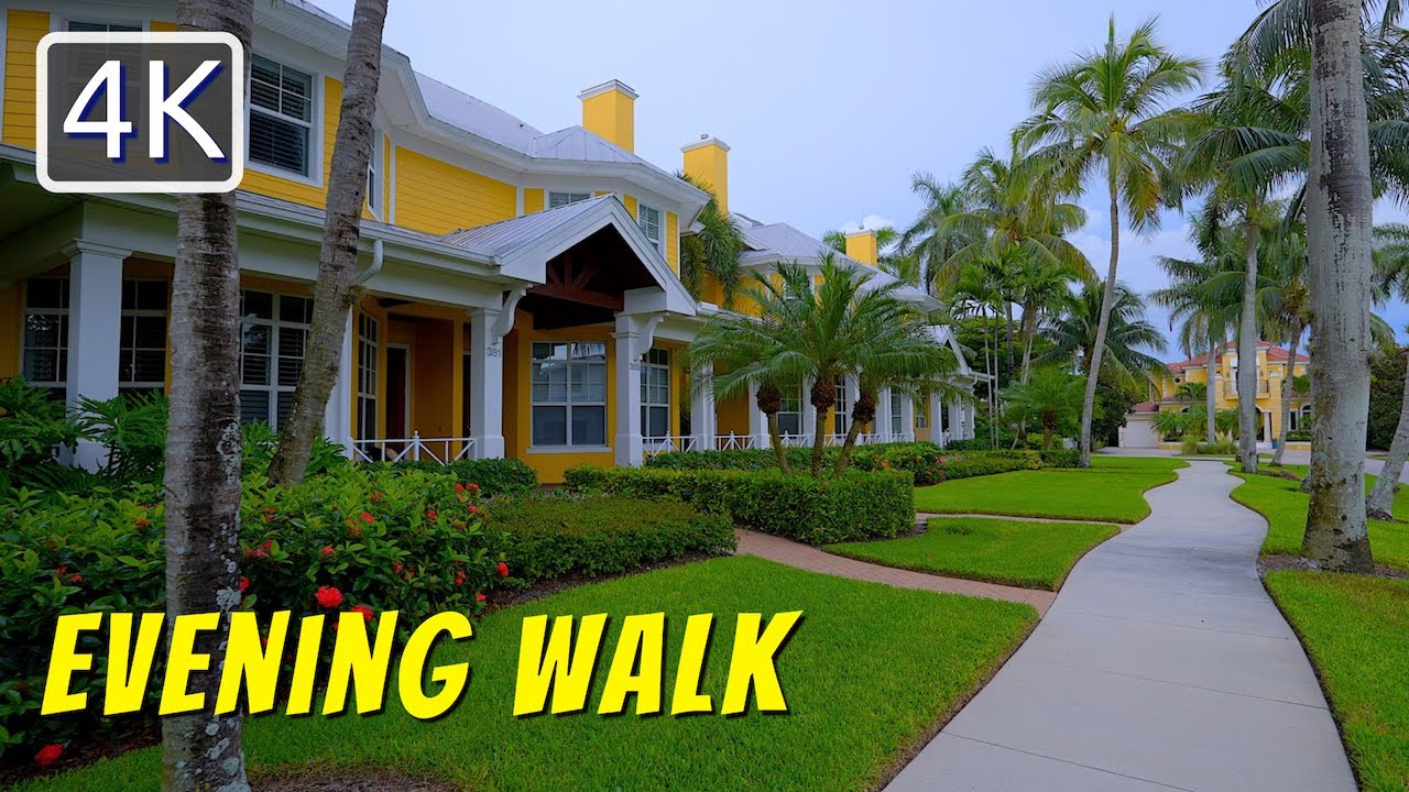 [4K] Evening Walk around Old Naples, Florida, August 2022, 4K Travel