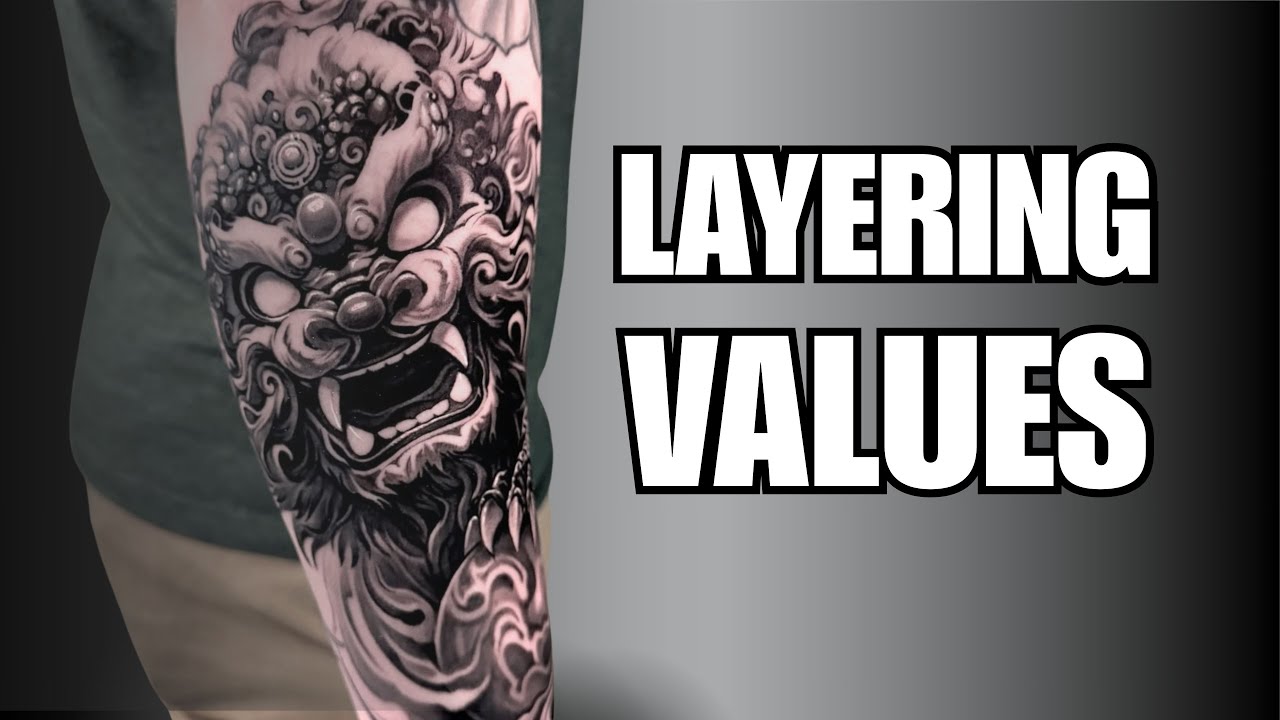 Foo Dog Tattoo | Black & Grey Breakdown