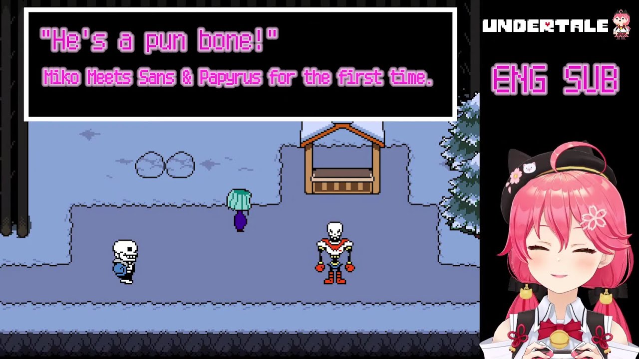 【Undertale】Miko Meets Sans and Papyrus for the First Time【hololive/Eng Sub】