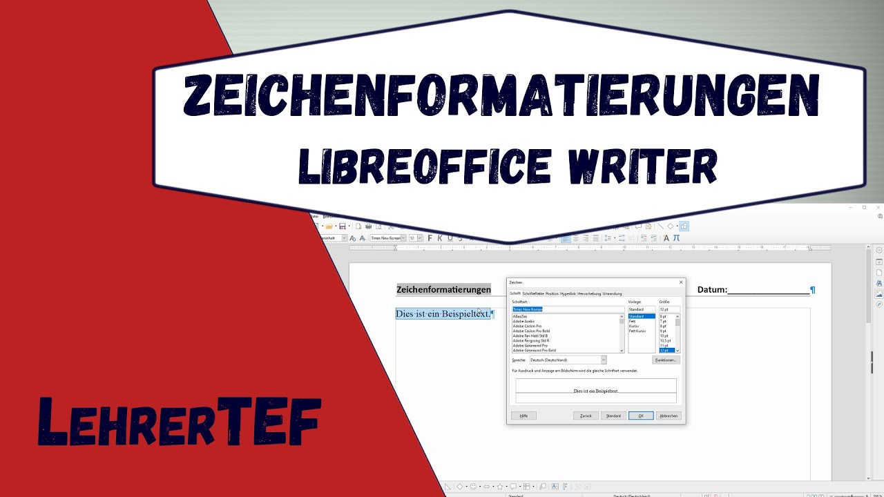Zeichenformatierungen - LibreOffice Writer