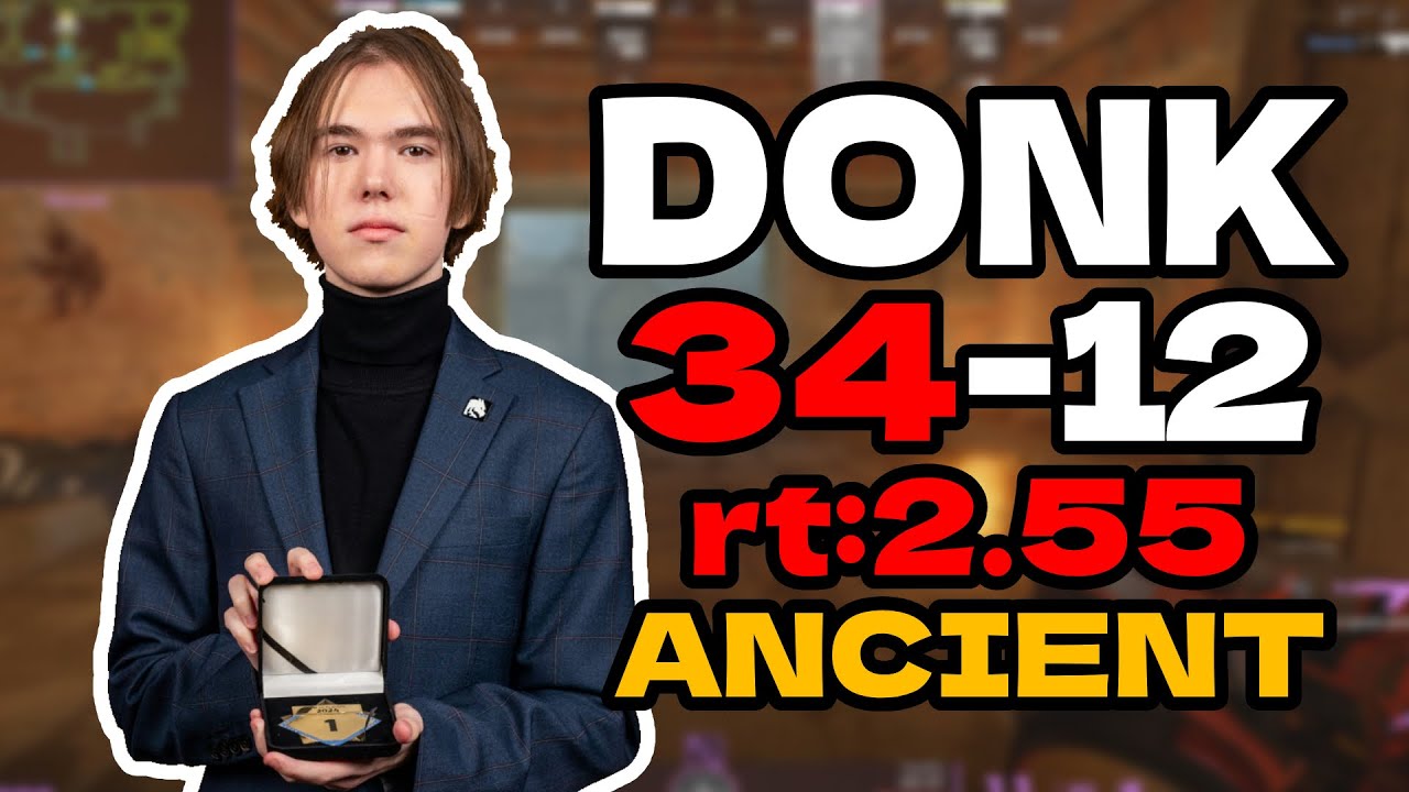 😮donk (34-12) rt:2.55 SoloQ +VOICE COMMS (ancient) l EU FACEIT RANKED l #cs2 #pov