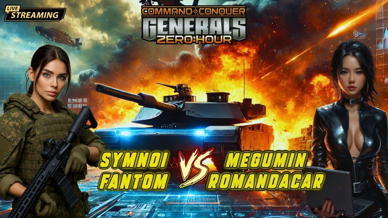 ⚔️ C&C Generals ZH | Битва 2x2 | МАТЧ ЗА ПРИЗ ($10) | RomanDacar/MegumiN vs FANTOM/Symnoi | LIVE
