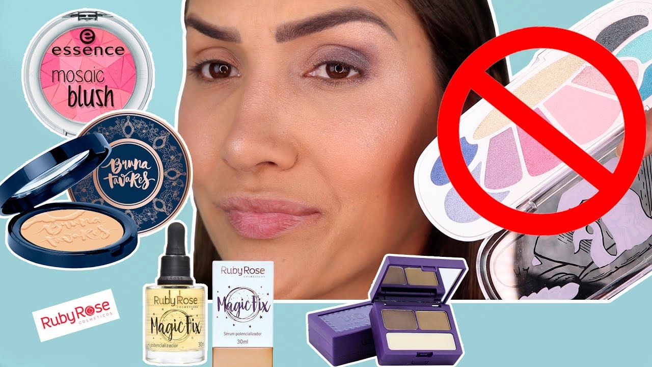 TESTANDO LANÇAMENTOS DE MAKE RUBY ROSE, BRUNA TAVARES, PALETA REPROVADA