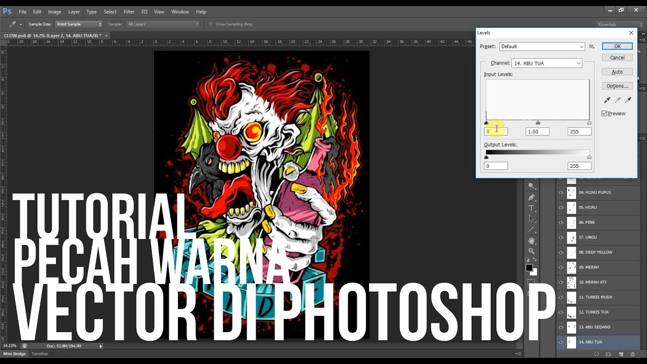 PECAH WARNA VECTOR DI PHOTOSHOP #TRIDEWORLD