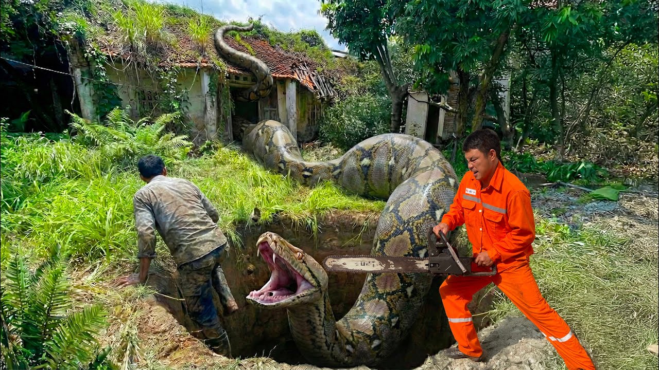 50 Year Abandoned House & the battle with the 30-meter-long giant python - Will the man escape?