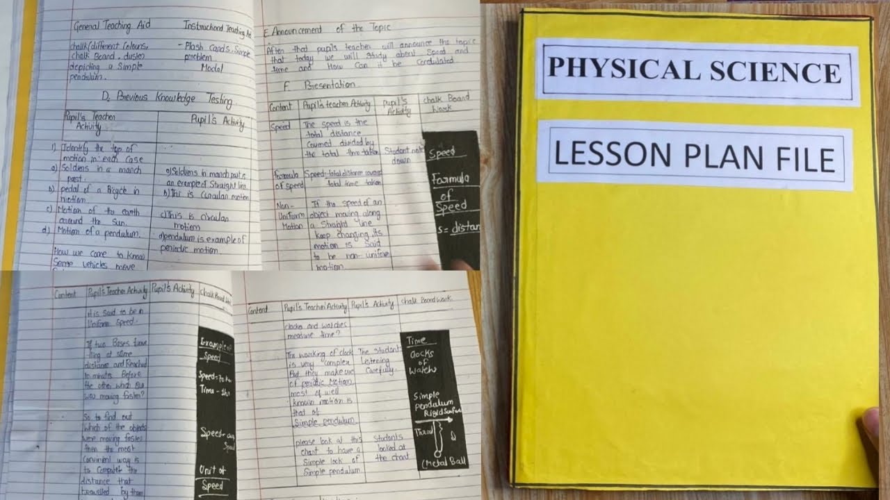 PHYSICAL SCIENCE LESSON PLAN FILE || B.Ed. ||