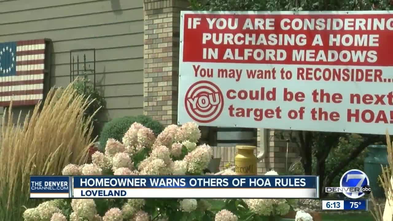 HOA dispute takes center stage on front lawn of Loveland home
