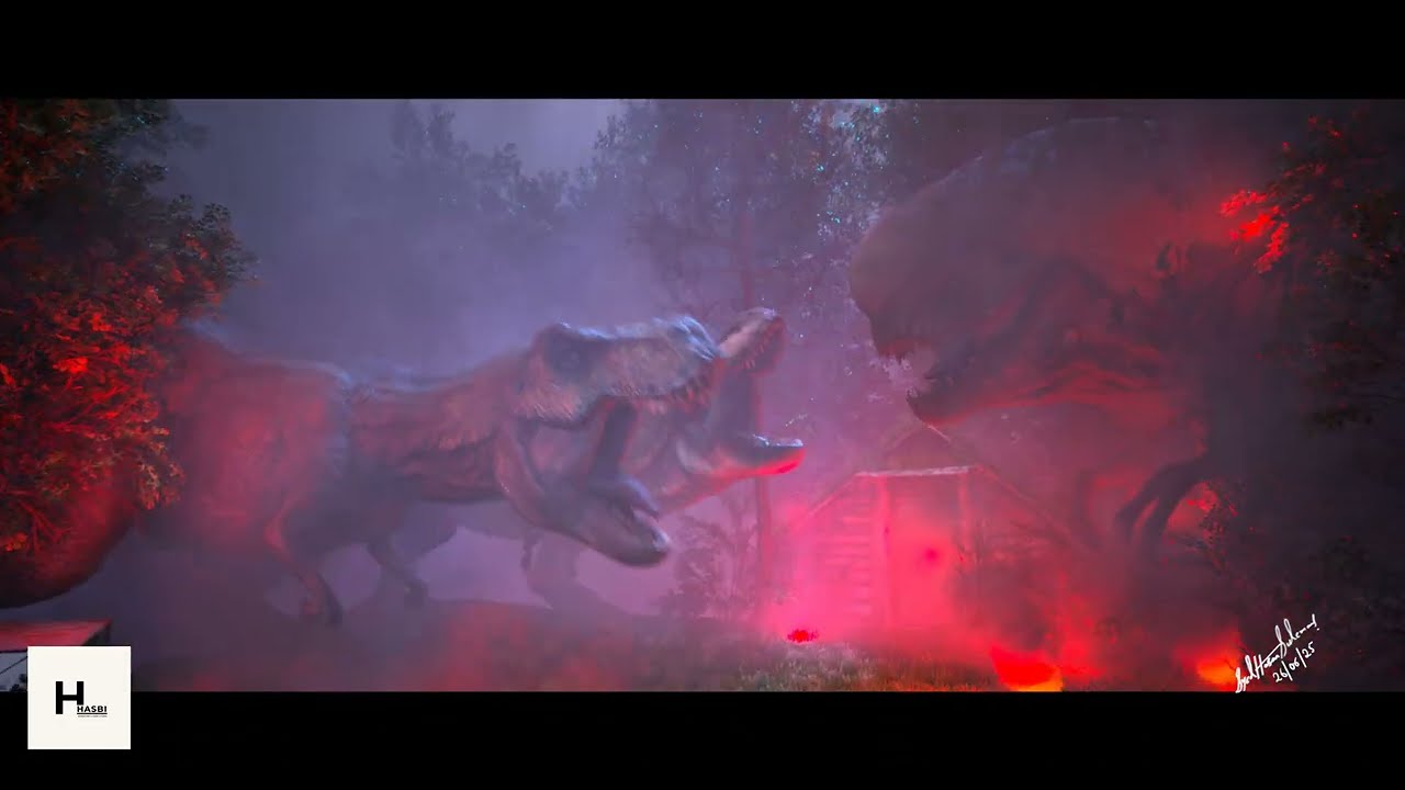 Jurassic world rebirth TREX, REXY VS D REX  3D Animation 3.0