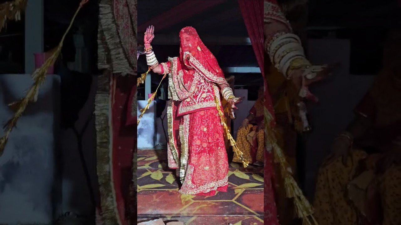 💃✨️First Ghoomar in sasural🧿 after wedding✨️❣️#ghoomar #rajputiwedding #shorts #viralvideo #poshak