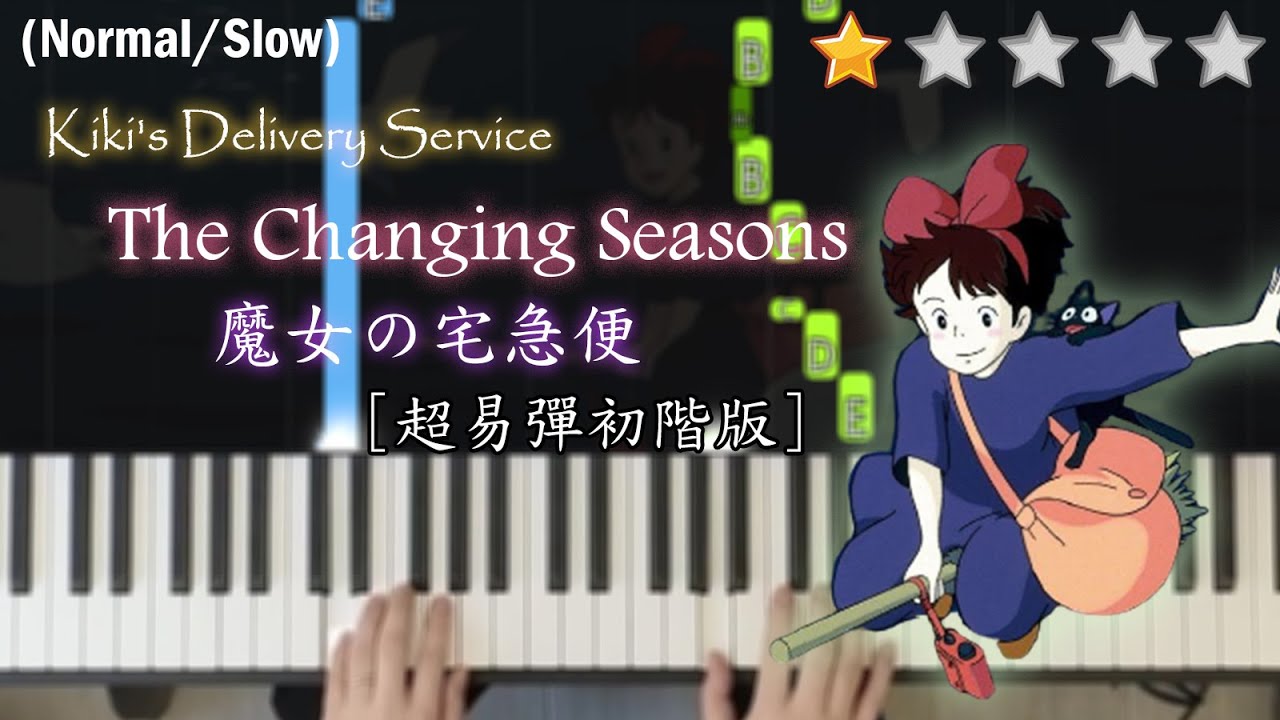 「鋼琴教學」The Changing Seasons (超易彈初階版) －久石讓 | 宮崎駿動畫《魔女宅急便》主題曲 | Piano Cover 琴譜