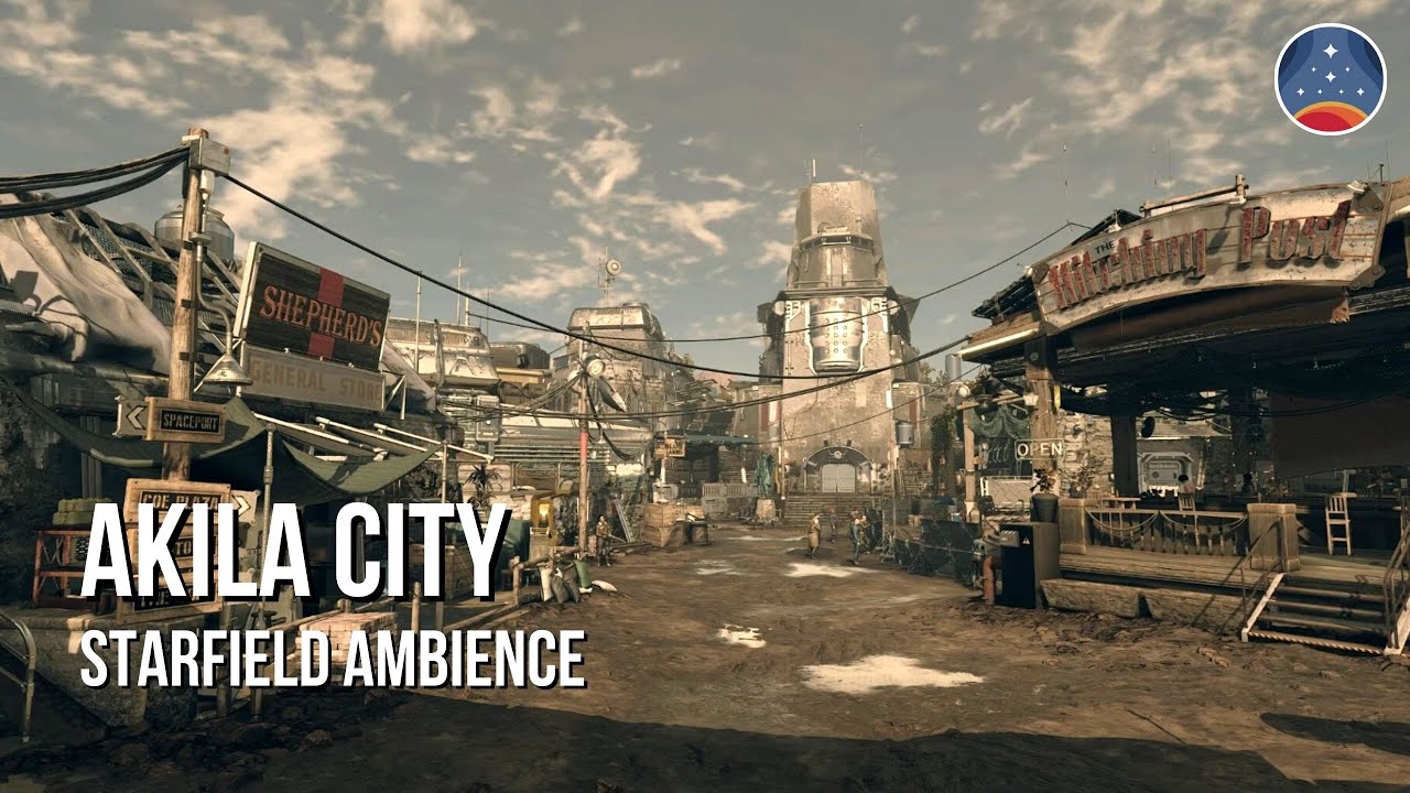Akila City | Starfield Ambience | Sci-Fi City Ambience, Quiet Street Chatter