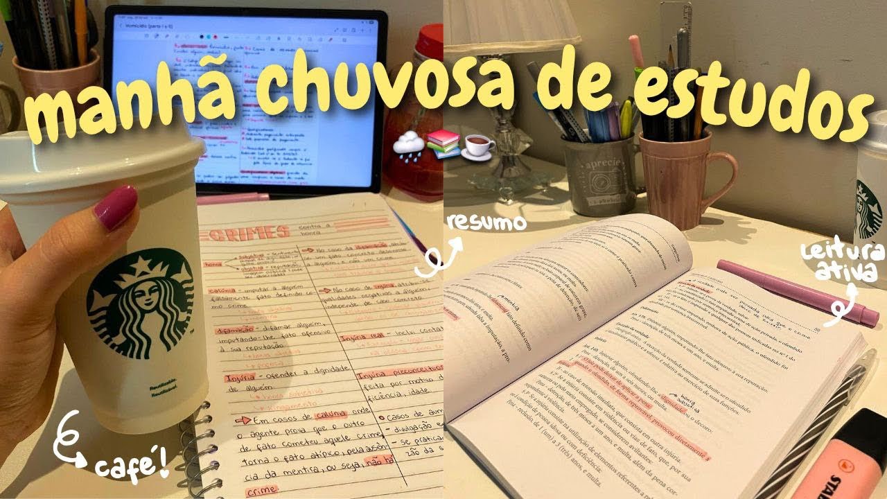 Study vlog aconchegante | manh&atilde; com chuva, estudos e caf&eacute; 📚✨