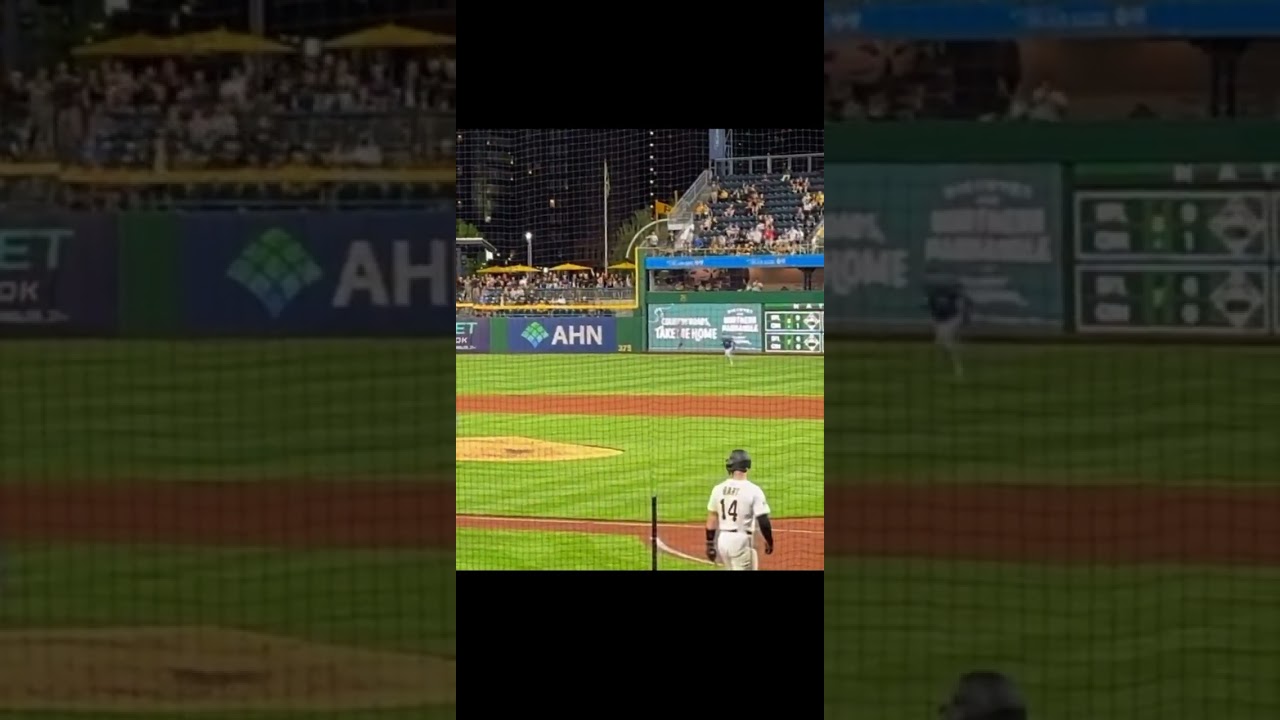 GRAPHIC: Fan falls / jumps onto the field during Pirates / Cubs game at PNC Park