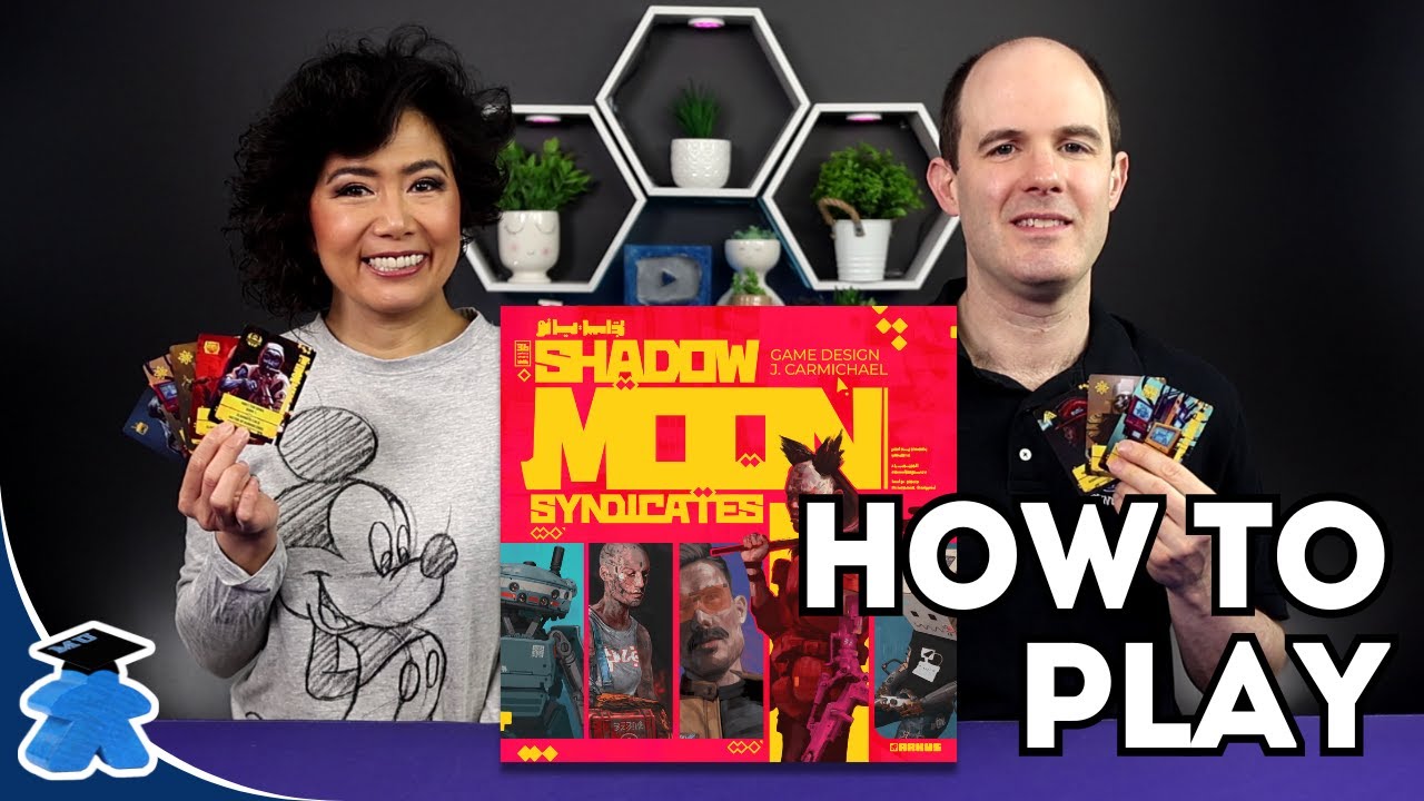 Shadow Moon Syndicates - How to Play. Card triggered play to win area majority.
