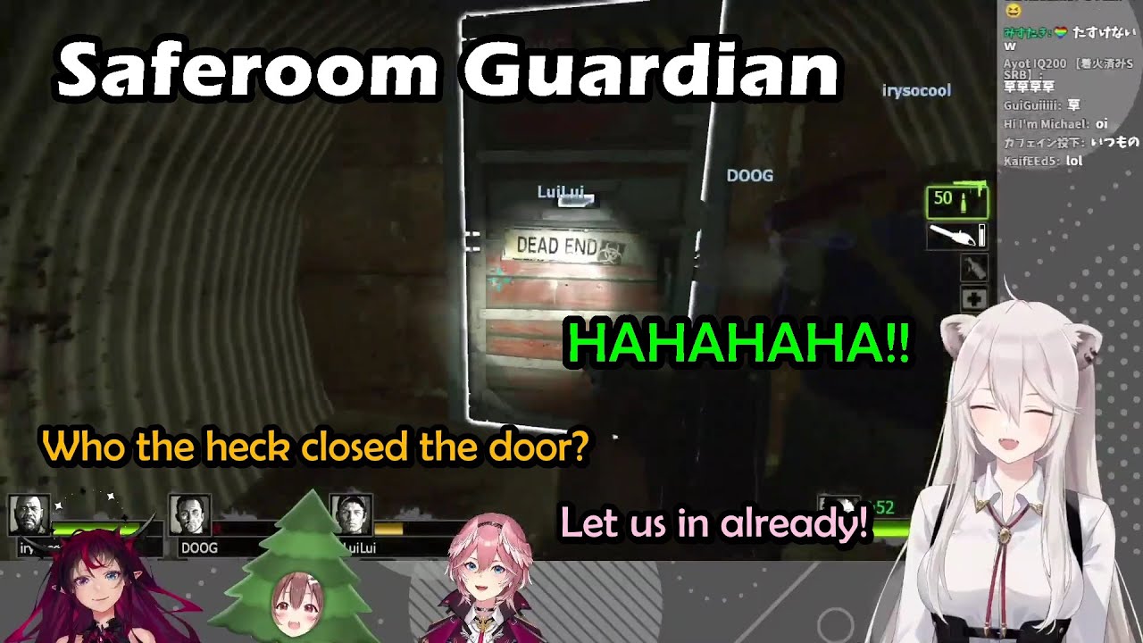 Botan The Saferoom Guardian In Action When Playing Together with IRyS, Korone and Lui-nee