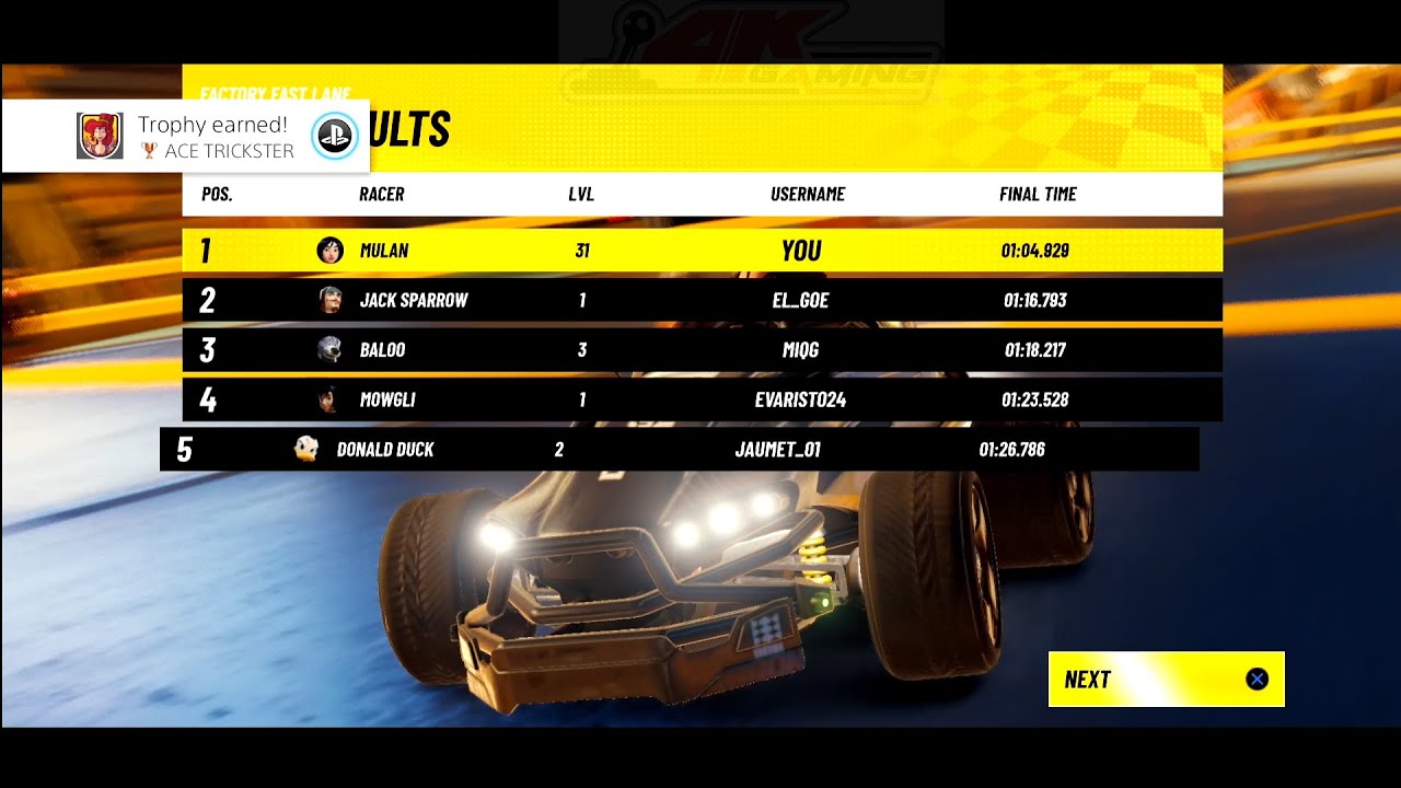 Disney Speedstorm - ACE TRICKSTER Trophy