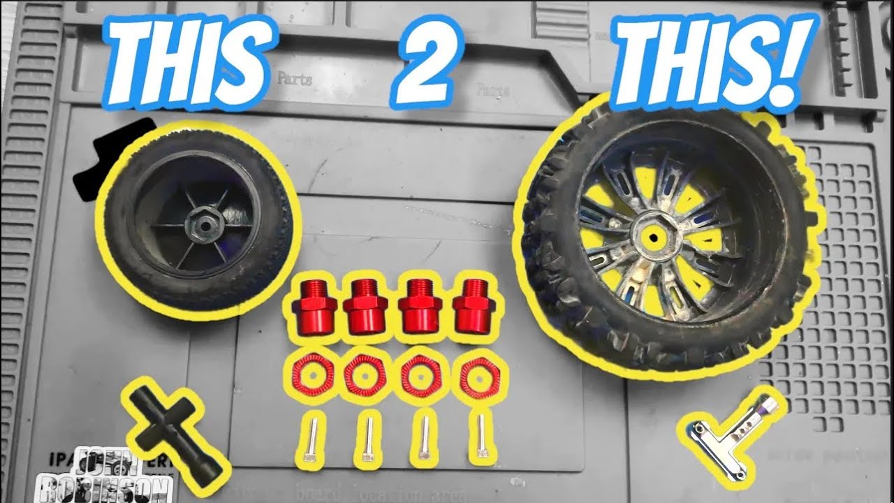 12mm to 17mm hex adaptors. Fitting large wheels to your RC car!