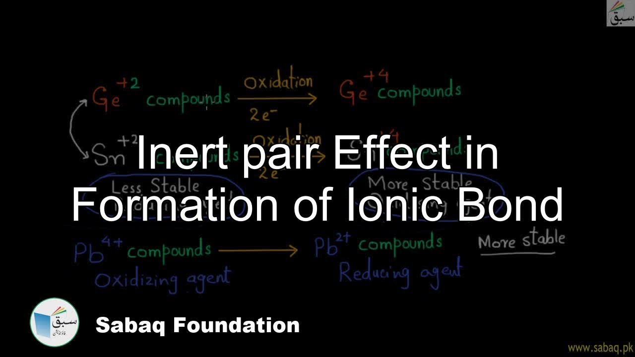 Inert pair Effect in Formation of Ionic Bond, Chemistry Lecture | Sabaq.pk