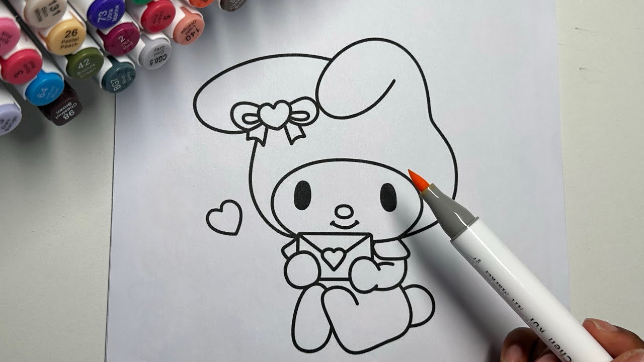 🎀 Color With Me ASMR | My Melody  ✨ | relaxing marker coloring #chenruimarkers #relaxingvideo 
