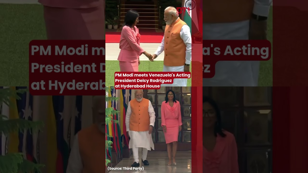 PM Modi meets Venezuela's Acting President Delcy Rodr&iacute;guez at Hyderabad House