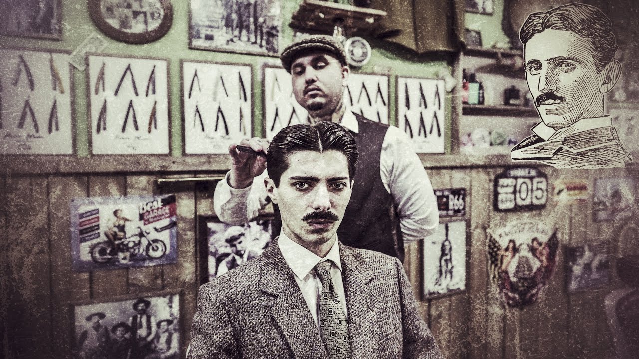 💈 ASMR BARBER - Recreating NIKOLA TESLA appearance ⚡️- Classic Haircut