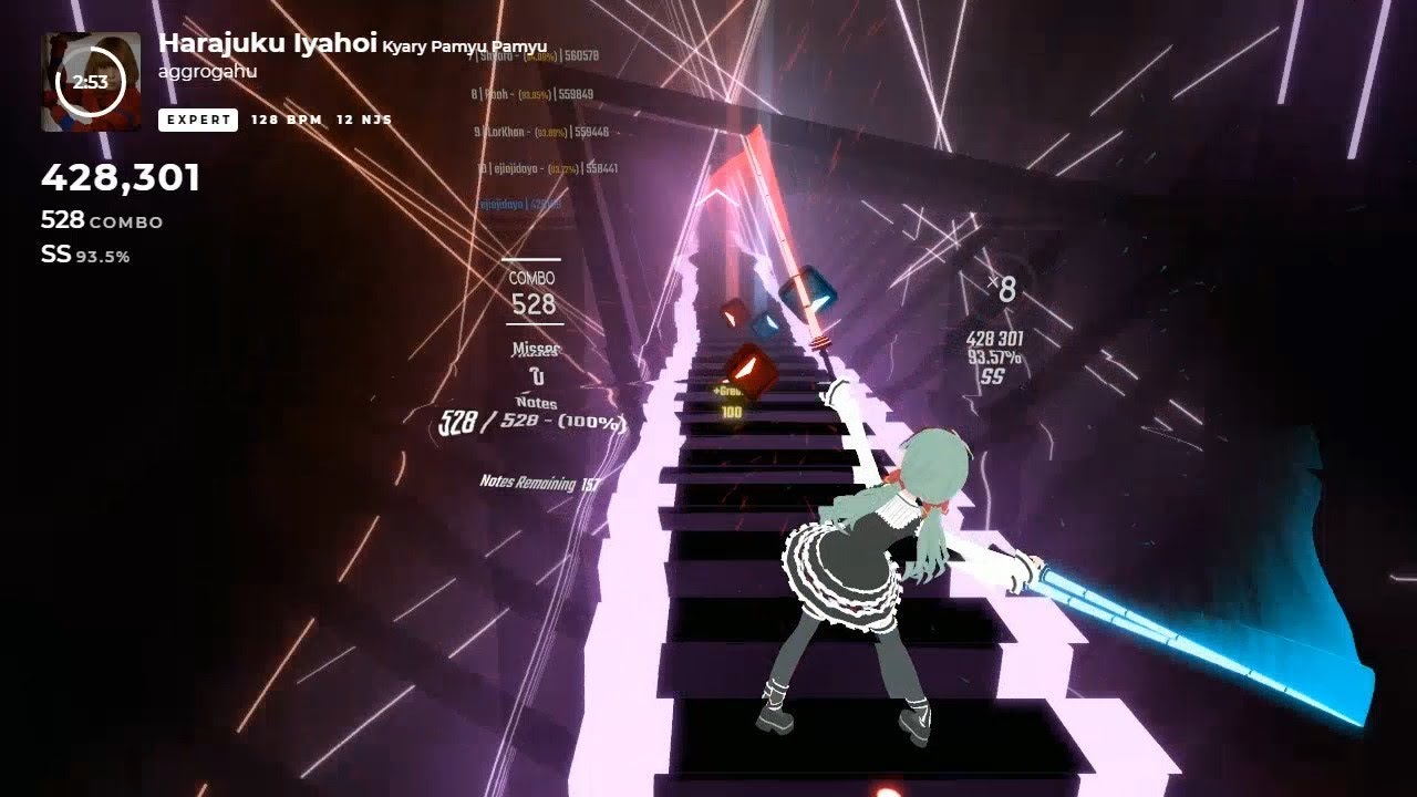[Beat Saber] Harajuku Iyahoi - 685/685 - Rank SS (93.6%)