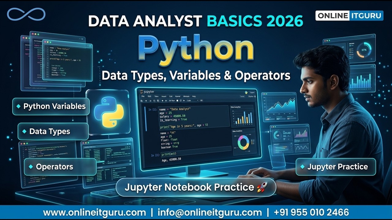 Data Analyst Basics | Python Practice On Jupyter Notebook | Variables & Operators | OnlineITGuru