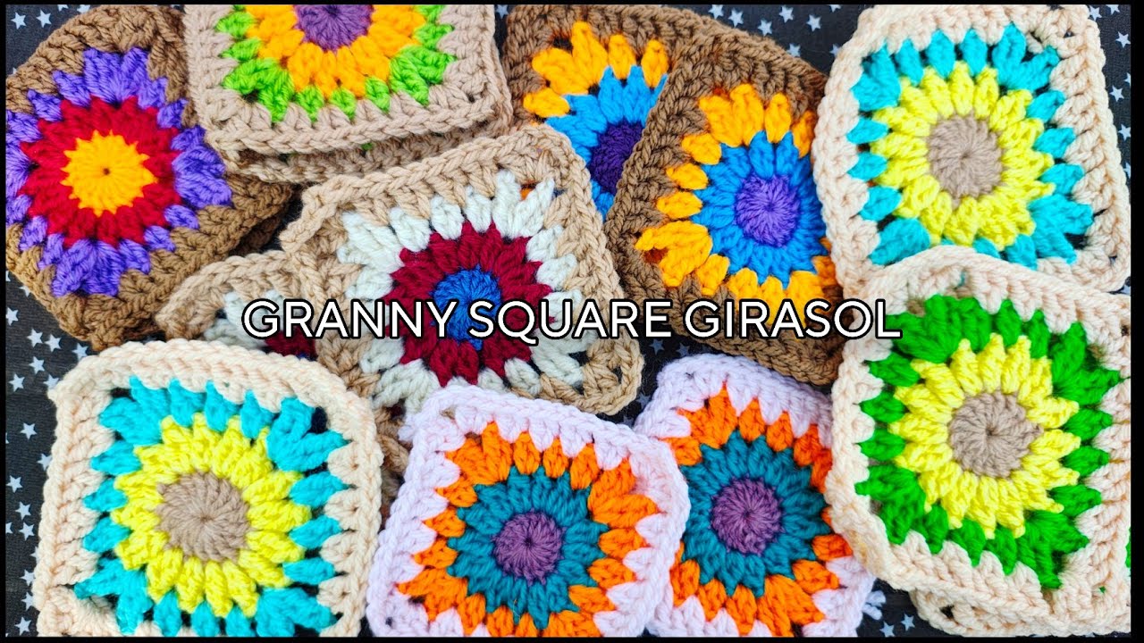 Granny Square GIRASOL 🌻 - tutorial paso paso