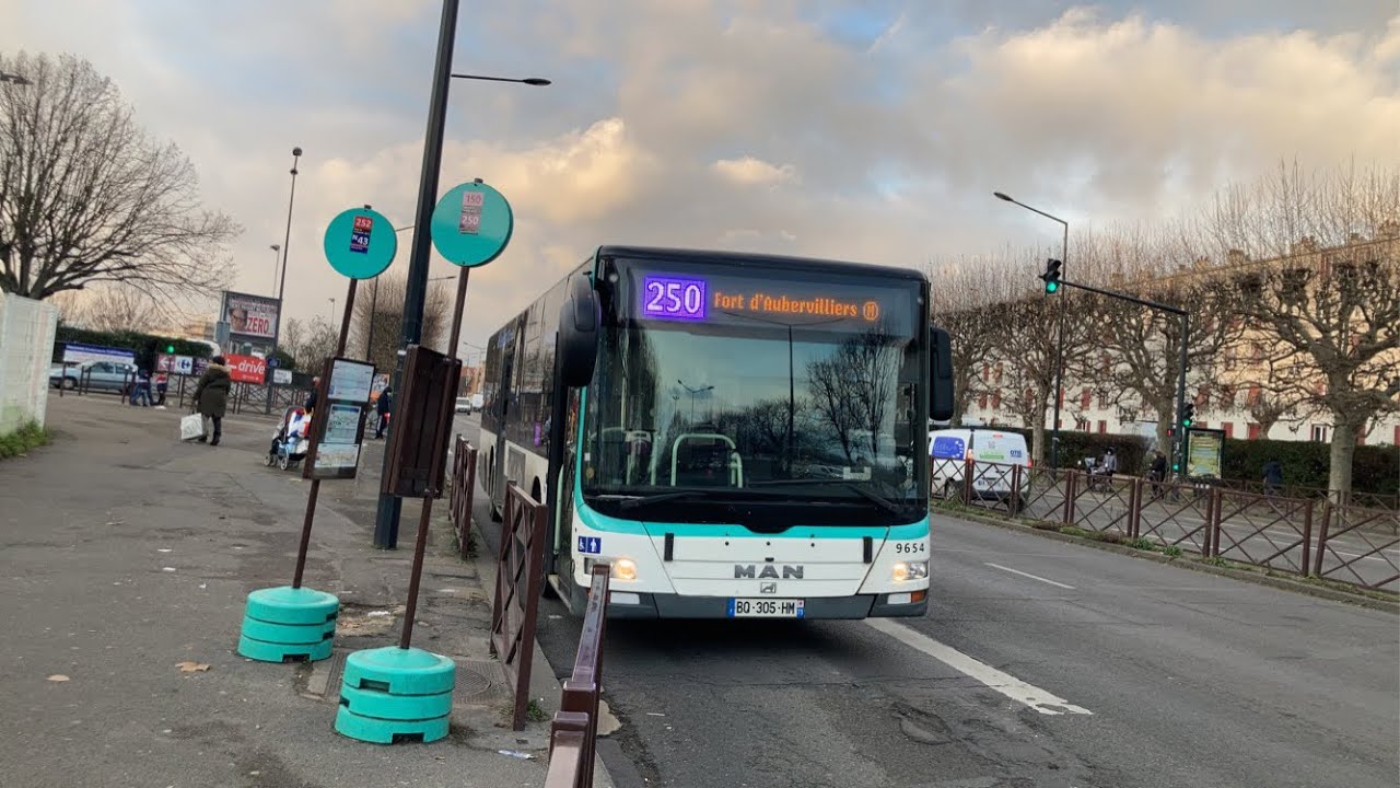 Ligne 250 — MAN NL 253 RATP BUS | 9654 FULL KICKDOWN !!!