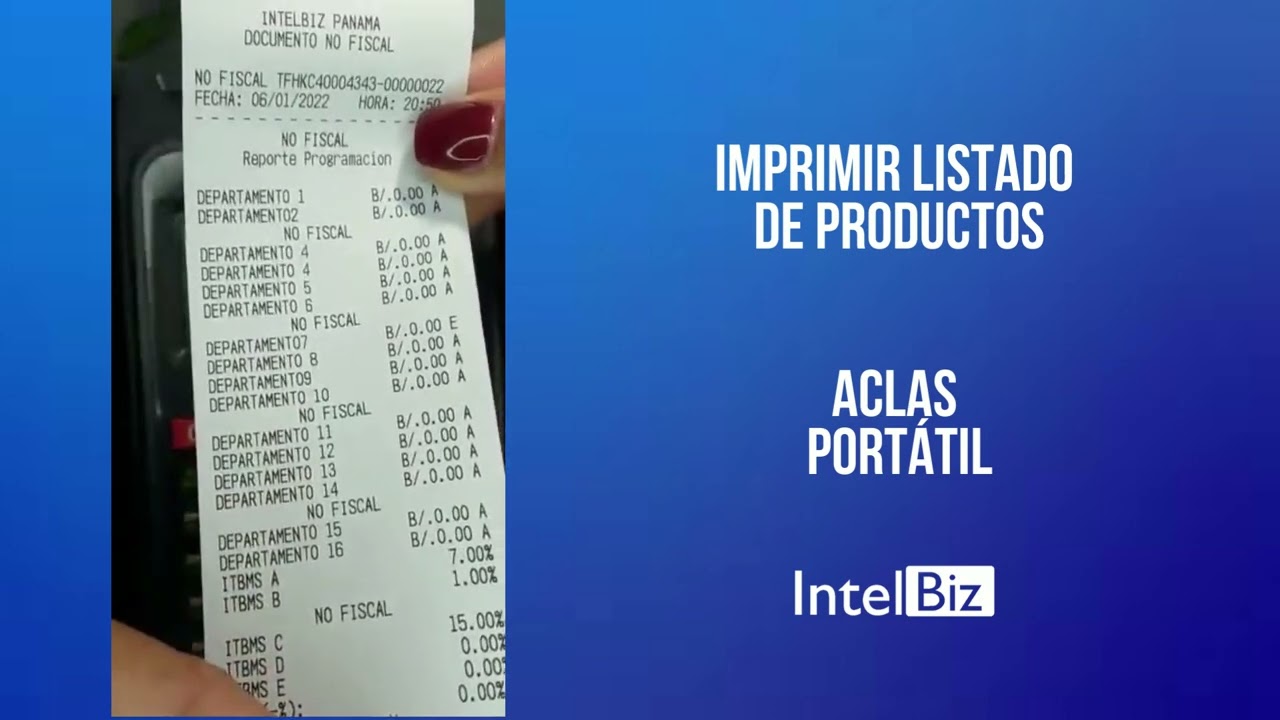 Imprimir listado de productos - Aclas Portátil