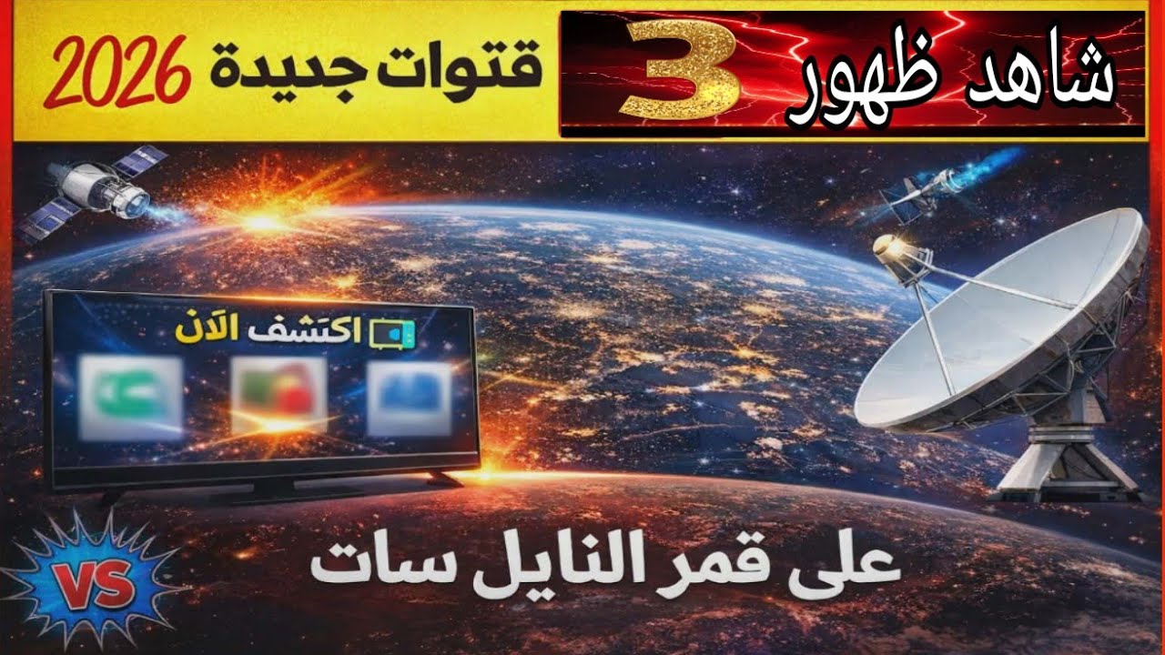 طريقة تنزيل 3 قنوات جديدة شاهد ظهور 3 قنواة على قمر النايل سات/ 📡  ترددات قوية وإشارة ممتازة!2026