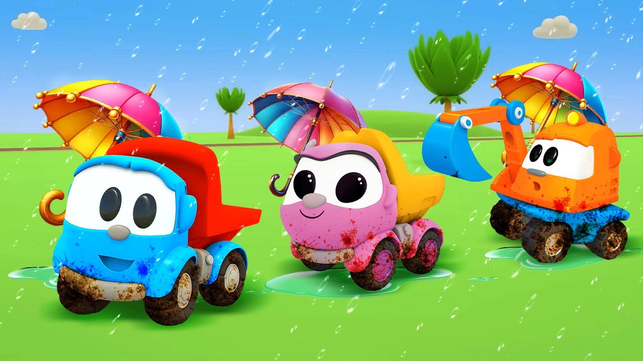 ДОЖДИК, хватит лить! 🌧️☔️ Песенки для малышей и мультики Грузовичок Лева