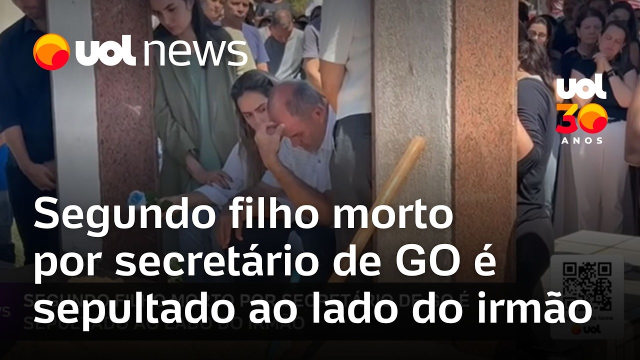 Filho mais novo morto por secretário de GO é sepultado ao lado do irmão