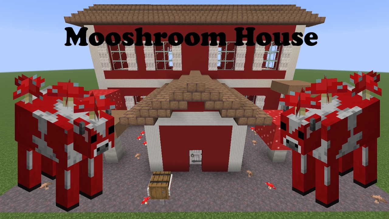I built a house for mooshrooms in Minecraft!