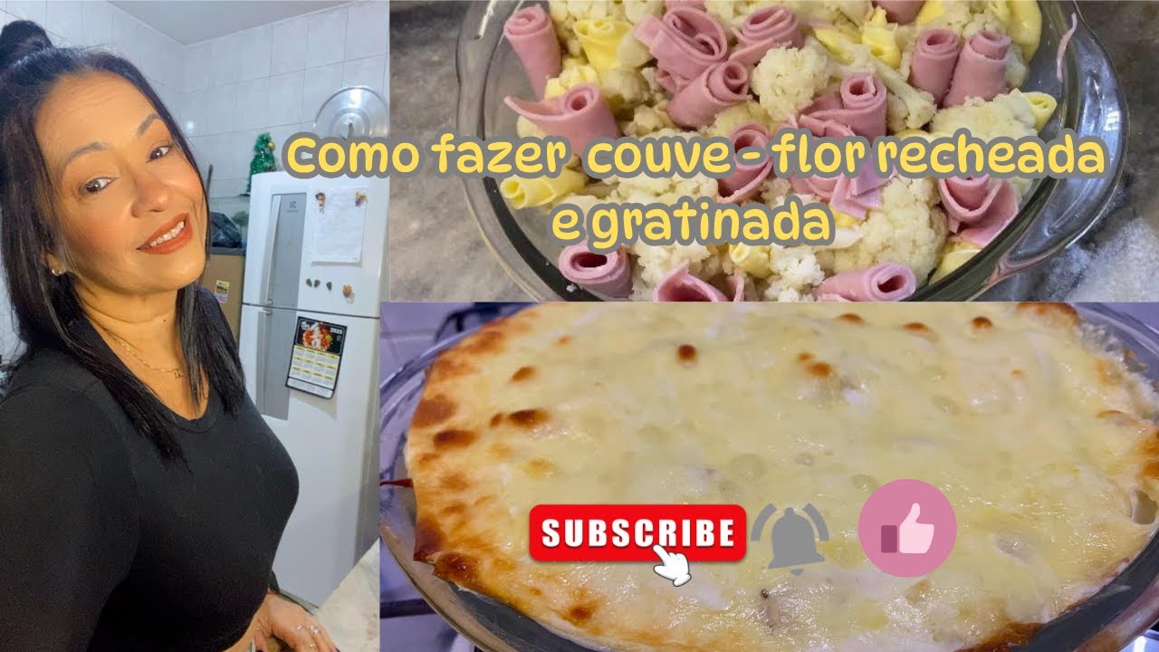 COMO FAZER COUVE - FLOR RECHEADA E GRATINADA/Receita Especial Almoço de Domingo