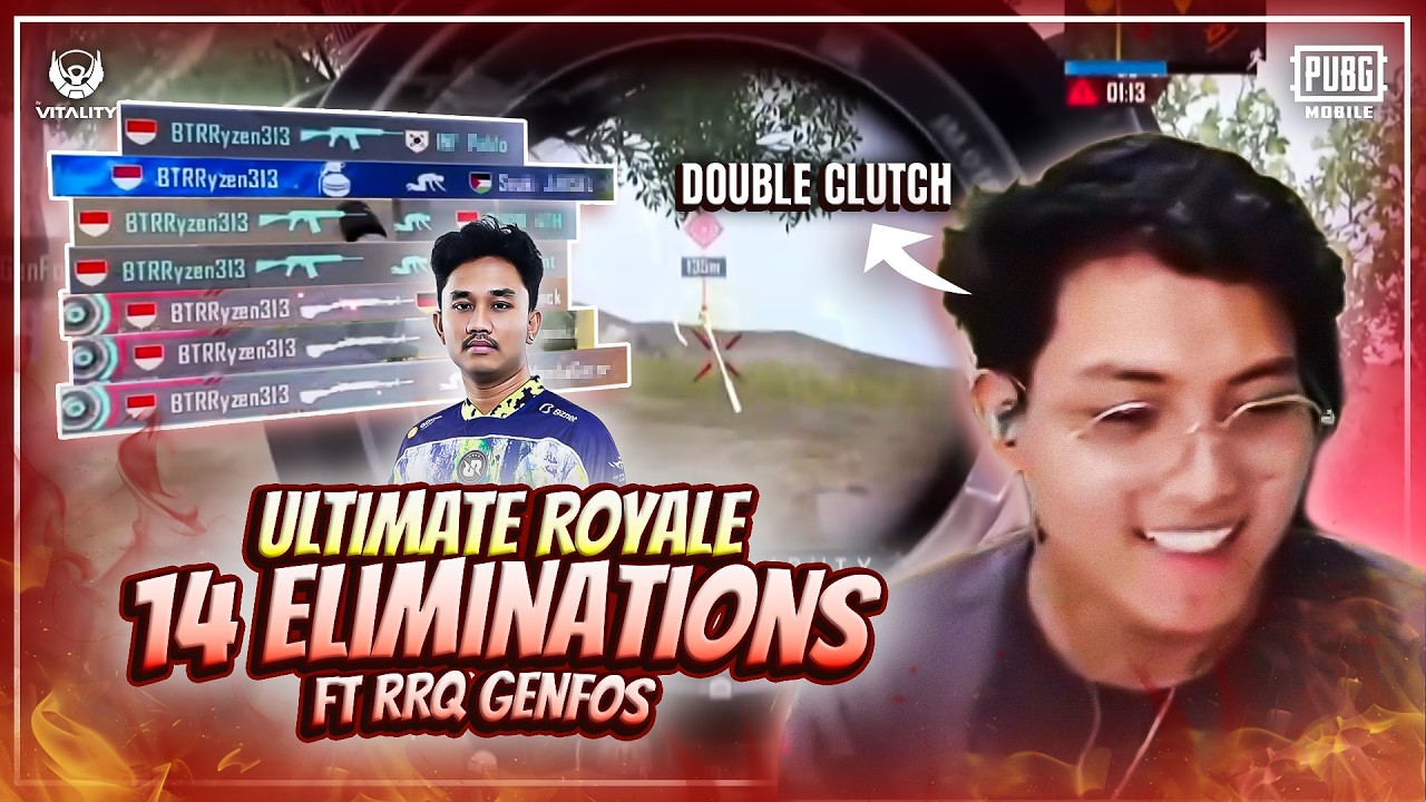 ULTIMATE ROYALE!! 14 ELIMINATIONS MAIN TABRAK MUSUHNYA!! FT RRQ GENFOS | PUBG MOBILE | RYZEN GAMING