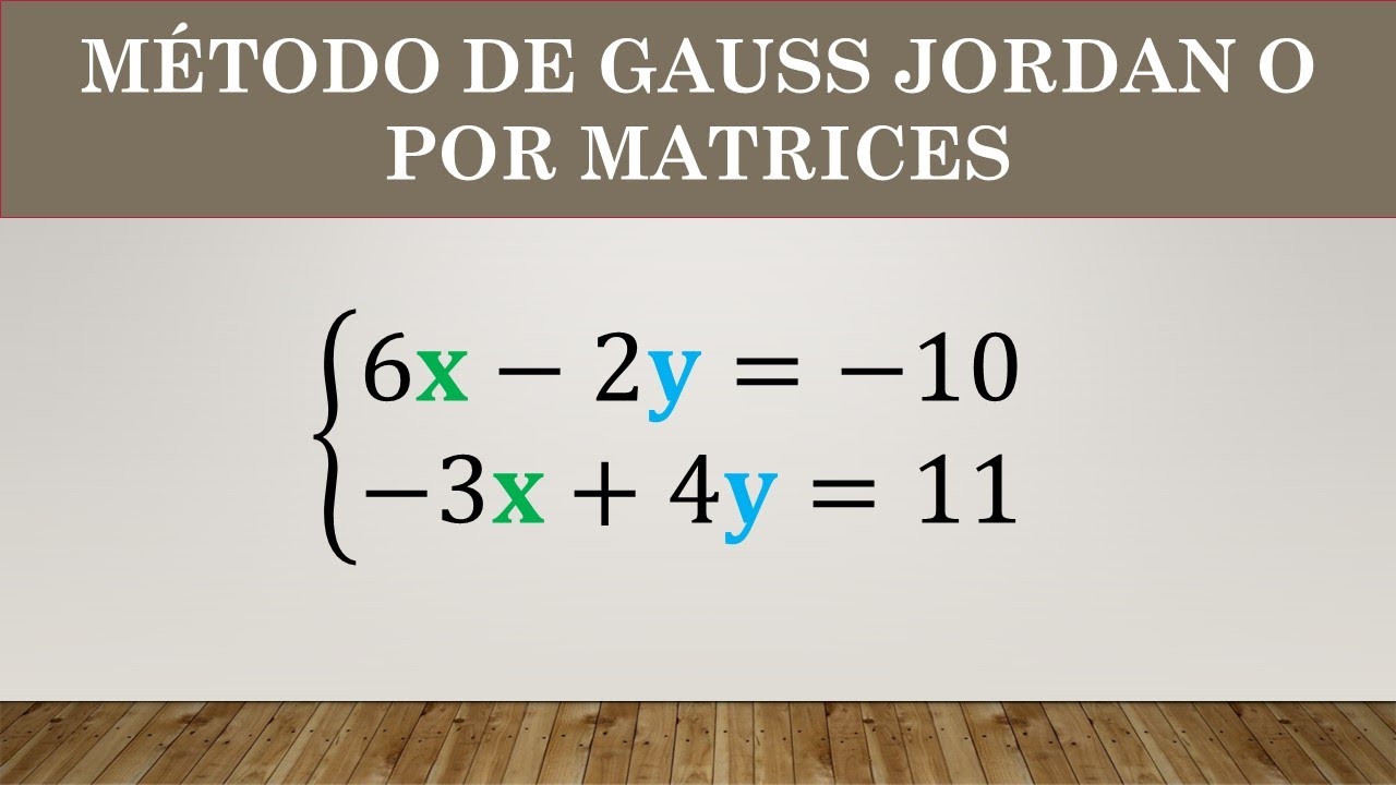 SISTEMA DE ECUACIONES LINEALES 2X2 POR EL MÉTODO DE GAUSS JORDAN