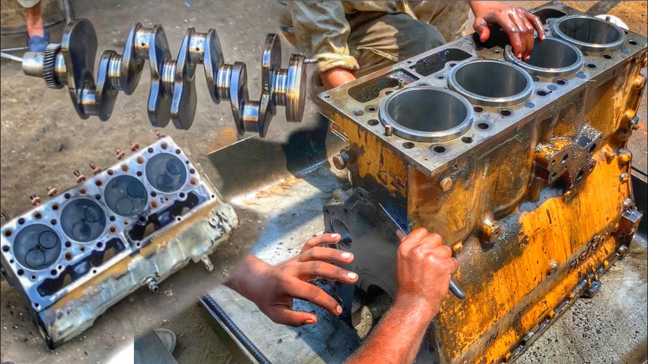 Rebuilding Caterpillar Wheel Loader 950E Engine Completely