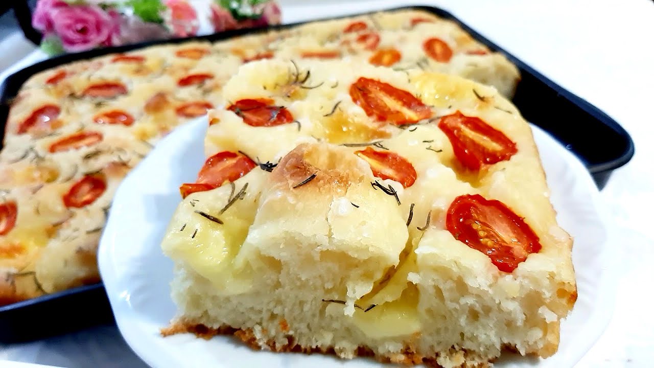 Фокачча медленного брожения. Без замеса и без складок. Просто и вкусно.