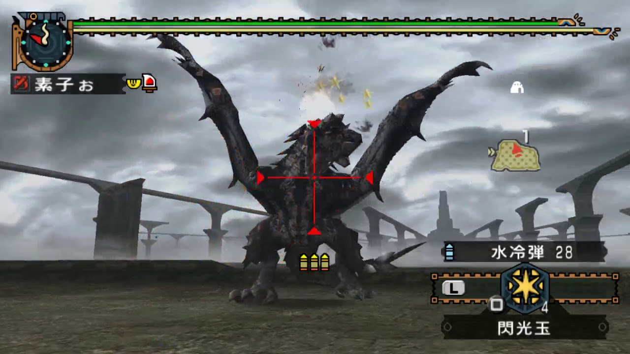 [MHP2G][素材集め][G級G★3]ラオートでリオレウス希少種（銀レウス）の素材集め（火竜の天鱗他）