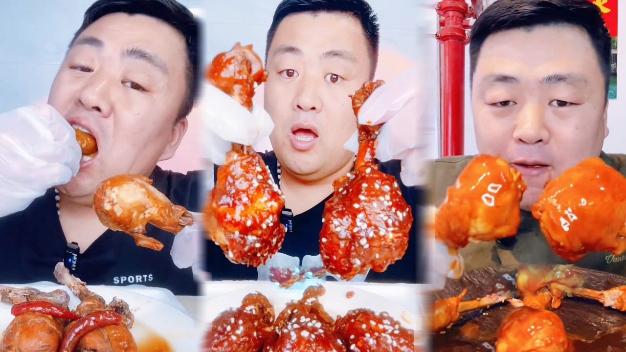【ASMR】【MUKBANG】Brother Xiaofeng's Immersive Eating: One-Bite Chicken Drumstick Compilation