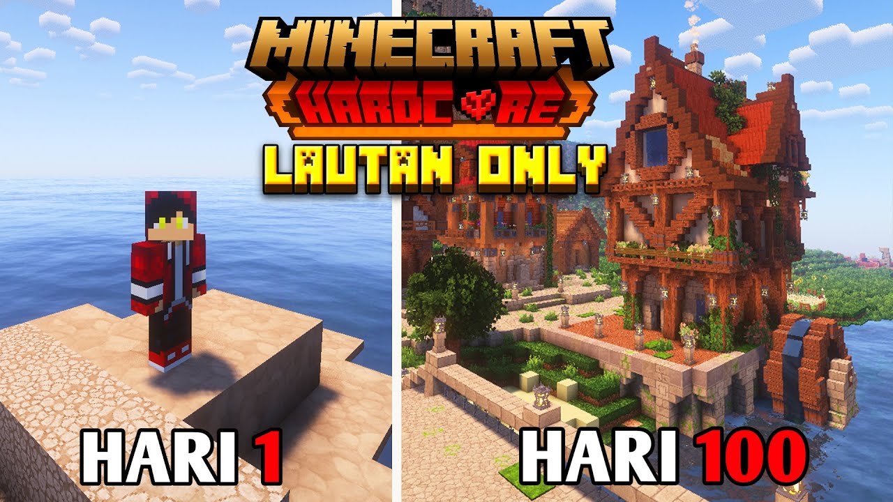 100 Hari Minecraft Hardcore Eksklusif di Lautan