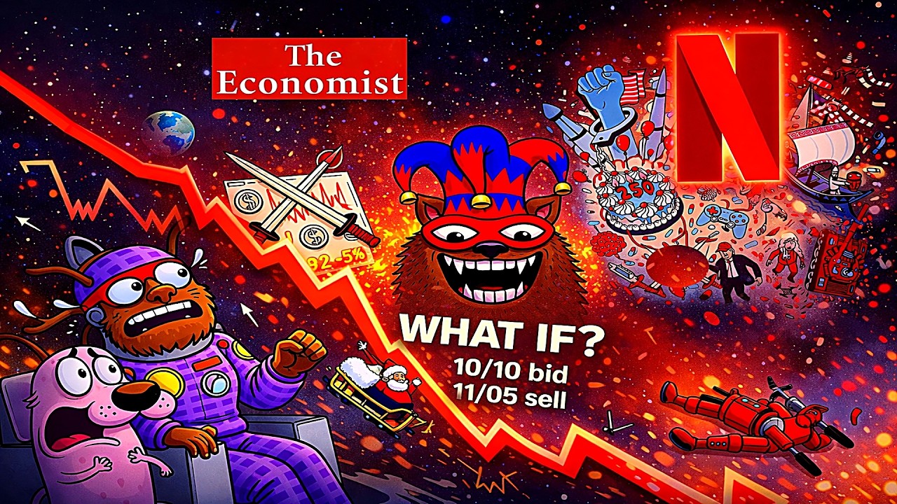 Фан ролик. О коррекции говорили заранее bearableguy123 The Economist и Netflix. Прогноз по биткоину.
