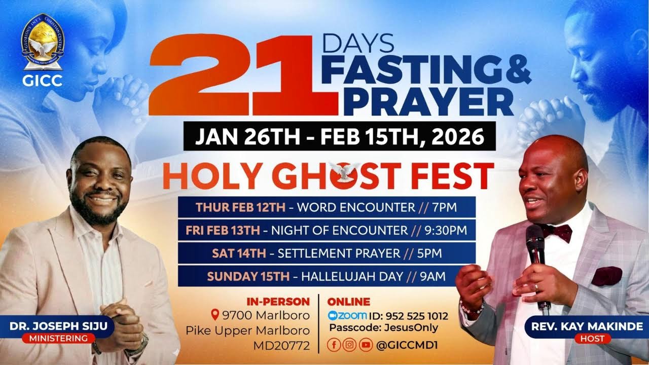 WELCOME TO Day-13 of 21 Days Fasting & Prayer Feb/7/26