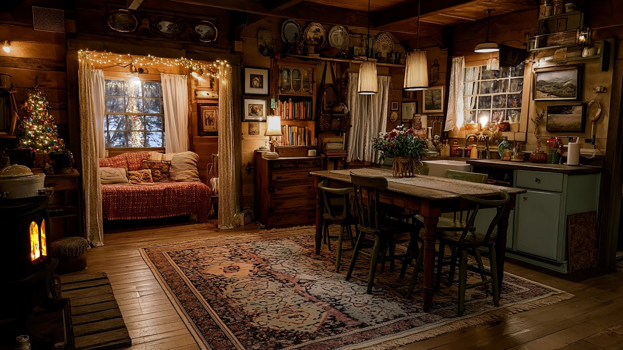 🔴The Cabin Where the Winter Never Felt Too Cold | Gentle Fireplace Sounds for Deep Rest 🔥