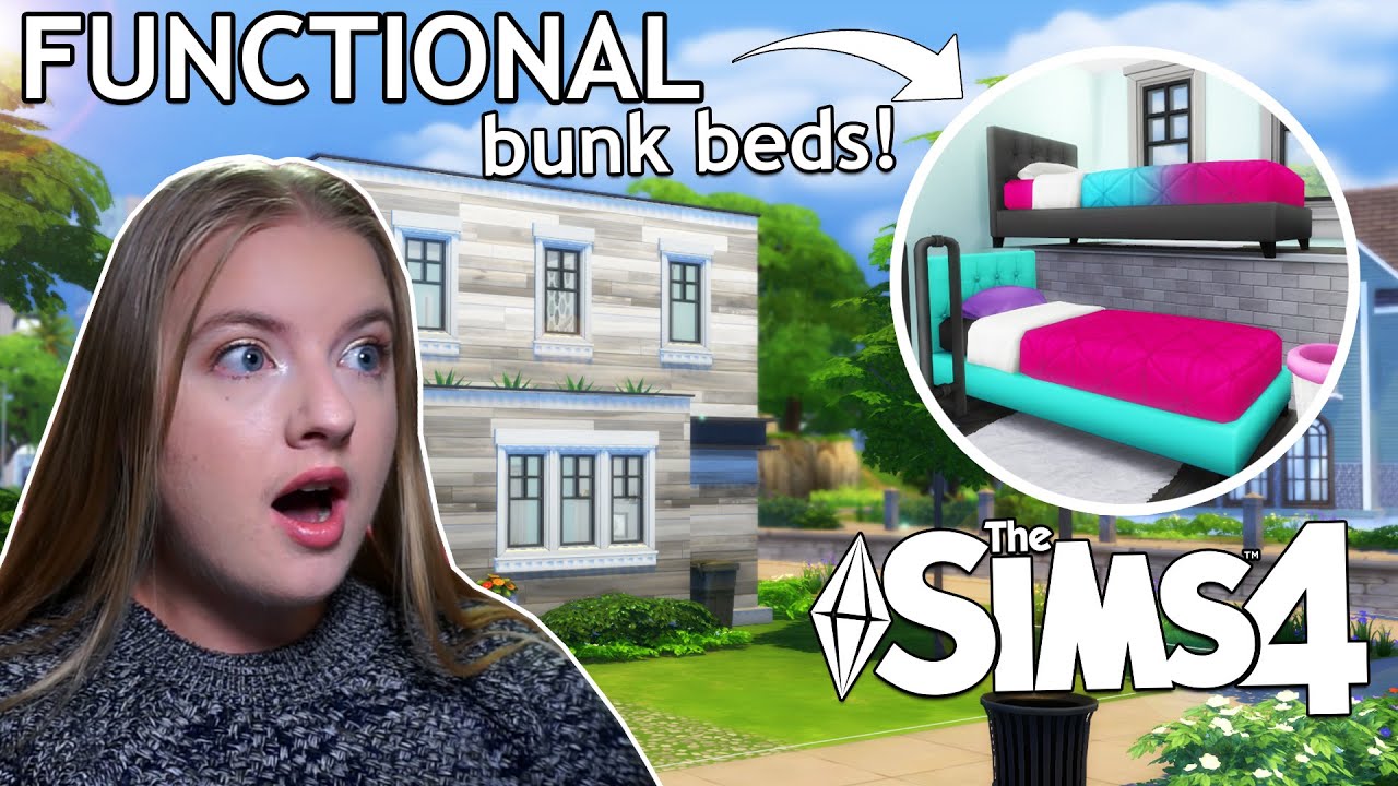 I built a TINY HOME for 8 SIMS with FUNCTIONAL bunk beds! | Sims 4 Build Challenge